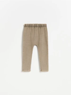 Reserved - Bawełniane legginsy - ciemnobrązowy