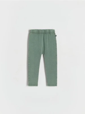 Reserved - Bawełniane legginsy - ciemnozielony