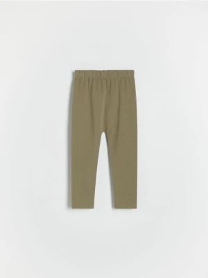 Reserved - Bawełniane legginsy - ciemnozielony