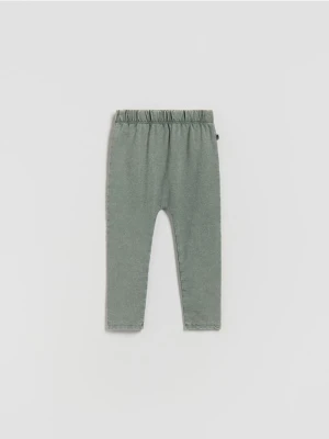 Reserved - Bawełniane legginsy - ciemnozielony