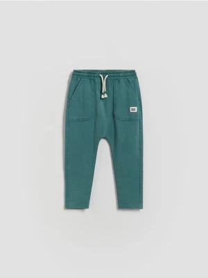 Reserved - Bawełniane legginsy - ciemny turkus