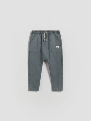 Reserved - Bawełniane legginsy - granatowy