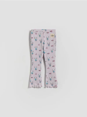 Reserved - Bawełniane legginsy Kicia Kocia - lawendowy