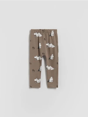 Reserved - Bawełniane legginsy Muminki - ciemnobrązowy