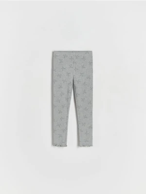Reserved - Bawełniane legginsy w kokardki - ciemnoszary