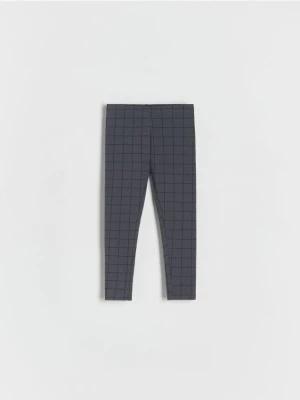 Reserved - Bawełniane legginsy w kratę - ciemnoszary