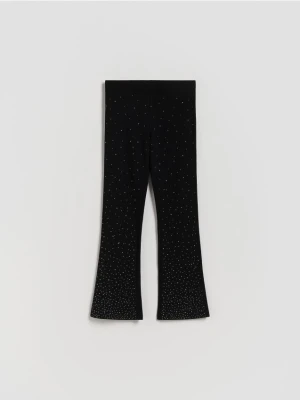 Reserved - Bawełniane legginsy z aplikacją - czarny