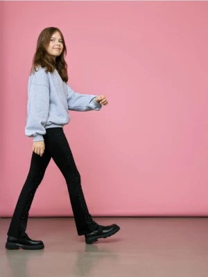 Reserved - Bawełniane legginsy z aplikacją - czarny