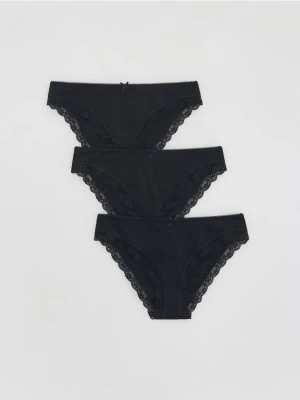 Reserved - Bawełniane majtki bikini 3 pack - czarny