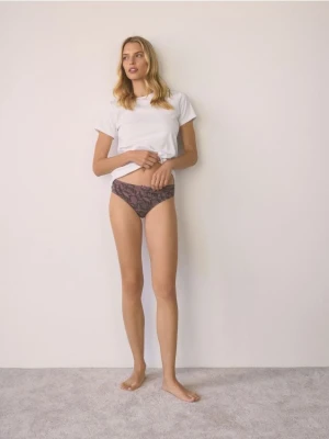 Reserved - Bawełniane majtki brazyliany 3 pack - ciemnobrązowy