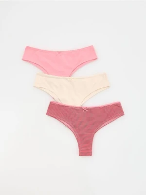 Reserved - Bawełniane majtki brazyliany 3 pack - różowy