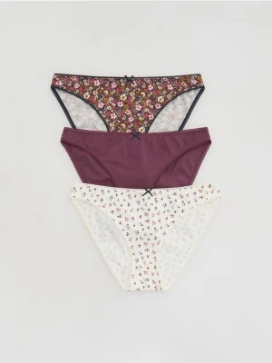 Reserved - Bawełniane majtki figi 3 pack - ciemnofioletowy