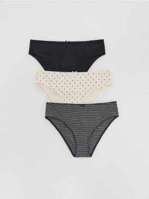 Reserved - Bawełniane majtki typu figi 3 pack - czarny