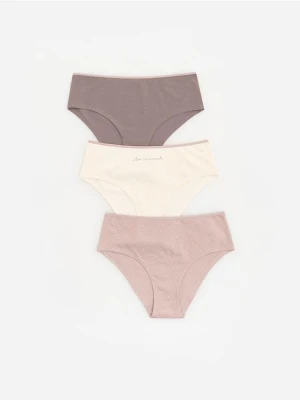Reserved - Bawełniane majtki typu hipster 3 pack - brązowy