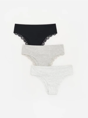 Reserved - Bawełniane majtki typu hipstery 3 pack - czarny