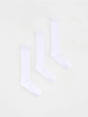 Zdjęcie produktu Reserved - Bawełniane podkolanówki 3 pack - biały