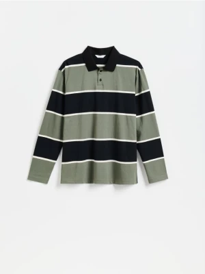 Reserved - Bawełniane polo comfort fit - ciemnozielony