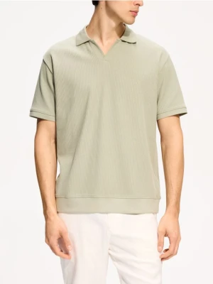 Reserved - Bawełniane polo comfort fit - jasnozielony