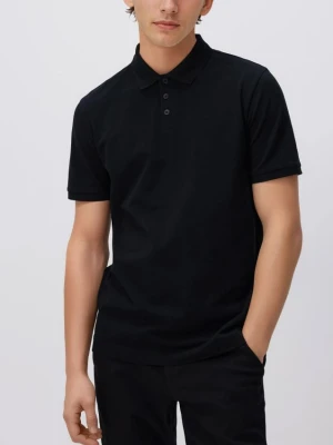 Reserved - Bawełniane polo regular fit - czarny
