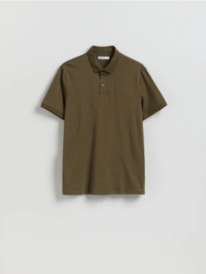 Reserved - Bawełniane polo regular fit - zielony