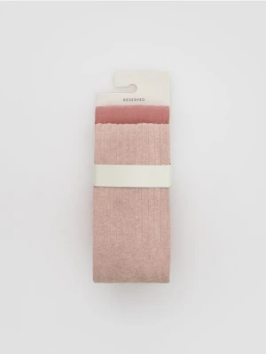 Reserved - Bawełniane rajstopy 2 pack - brudny róż