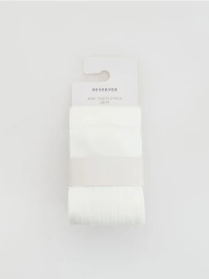 Reserved - Bawełniane rajstopy 2 pack - złamana biel