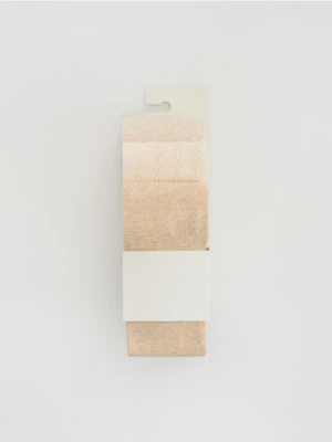Reserved - Bawełniane rajstopy 3 pack - kremowy