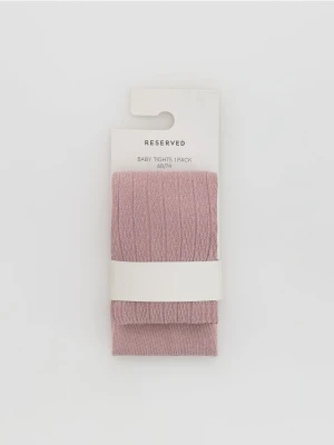 Reserved - Bawełniane rajstopy - brudny róż