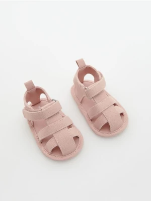 Reserved - Bawełniane sandały - brudny róż