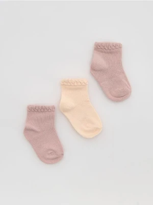 Reserved - Bawełniane skarpetki 3 pack - brudny róż