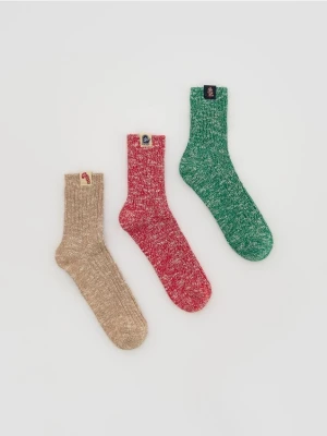 Reserved - Bawełniane skarpetki 3 pack - ciemnozielony