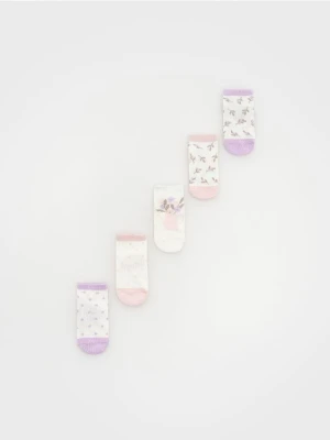 Reserved - Bawełniane skarpetki 5 pack - lawendowy
