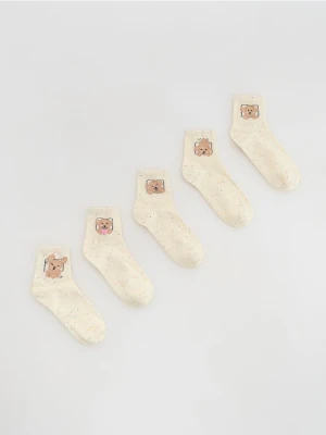 Reserved - Bawełniane skarpetki 5 pack - złamana biel