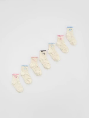 Reserved - Bawełniane skarpetki 7 pack - kremowy