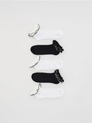 Reserved - Bawełniane skarpetki z koronką 5 pack - biały