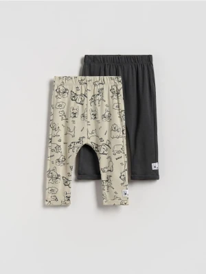Reserved - Bawełniane spodnie 2 pack - beżowy