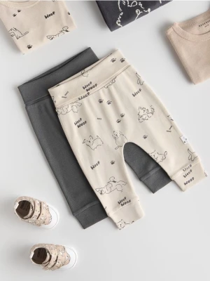 Reserved - Bawełniane spodnie 2 pack - beżowy