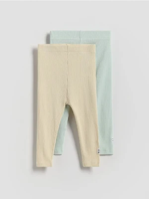 Reserved - Bawełniane spodnie 2 pack - kremowy