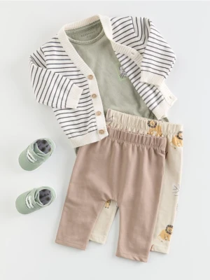 Reserved - Bawełniane spodnie 2 pack - kremowy