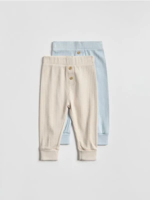 Reserved - Bawełniane spodnie 2 pack - kremowy