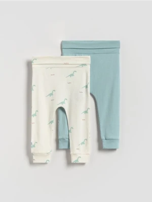 Reserved - Bawełniane spodnie 2 pack - złamana biel