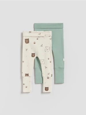 Reserved - Bawełniane spodnie 2 pack - złamana biel