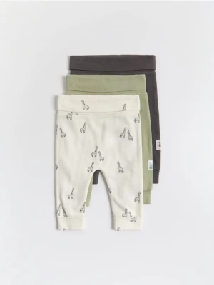 Reserved - Bawełniane spodnie 3 pack - kremowy
