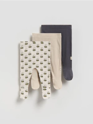 Reserved - Bawełniane spodnie 3 pack - kremowy