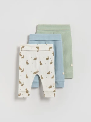 Reserved - Bawełniane spodnie 3 pack - kremowy