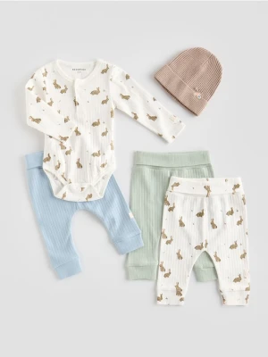 Reserved - Bawełniane spodnie 3 pack - kremowy