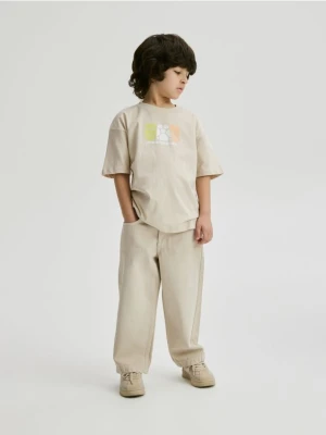 Reserved - Bawełniane spodnie - beżowy