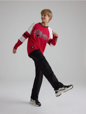 Reserved - Bawełniane spodnie cargo - czarny