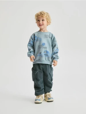 Reserved - Bawełniane spodnie cargo - granatowy