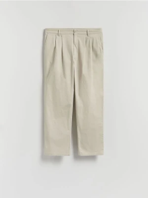 Reserved - Bawełniane spodnie carrot - beżowy